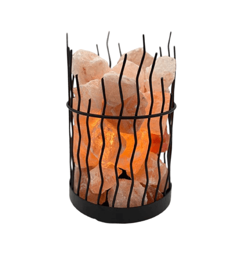 Iron Basket Fire With Salt Chunks