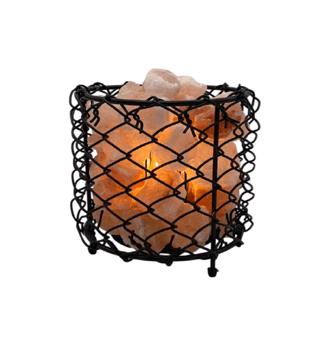 Iron Basket Round Cage With Salt Chunks