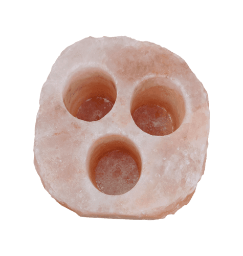 Natural Salt Candle Holder 3 Hole
