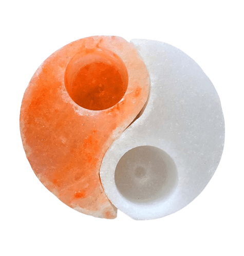 Ying Yang Shape Salt Candle Holder
