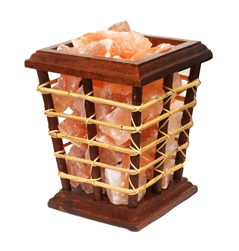 Wooden Vase Basket With Salt Chunks